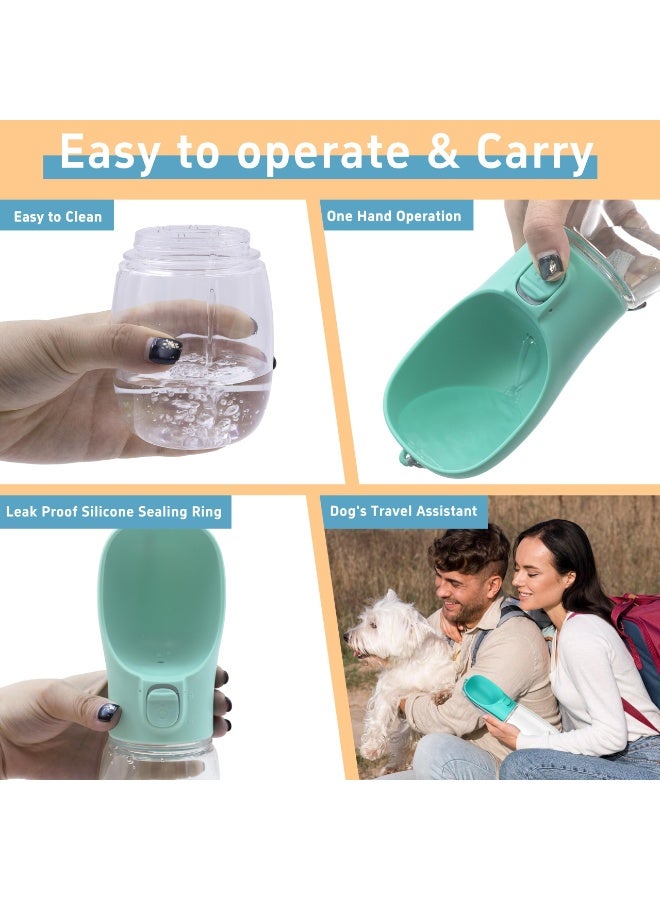 Dog Water Bottle, Leak Proof Portable Puppy Water Dispenser With Drinking Feeder For Pets Outdoor Walking, Hiking, Travel 12Oz Blue - Image 3